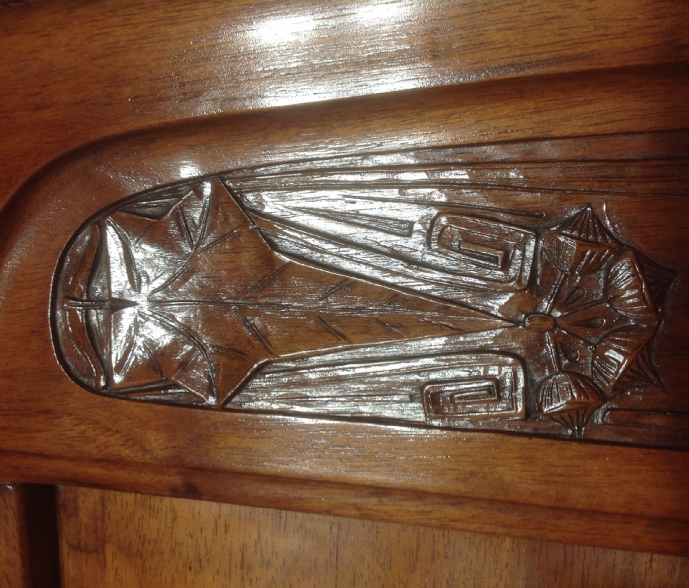 FRENCH MAHOGANY KING SIZE HEADBOARD BY GEORGES ERNEST NOWAK. View IV