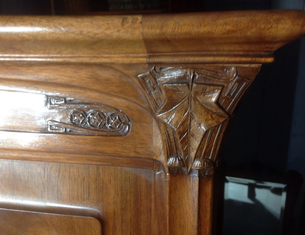 FRENCH MAHOGANY KING SIZE HEADBOARD BY GEORGES ERNEST NOWAK. View VI