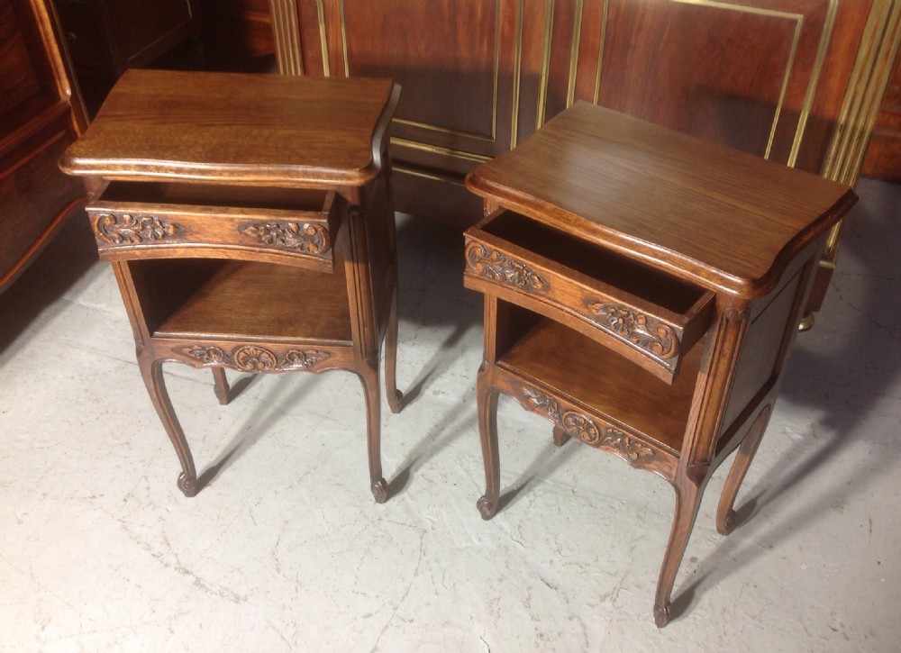 PAIR OF FRENCH OAK BEDSIDE CABINETS View III