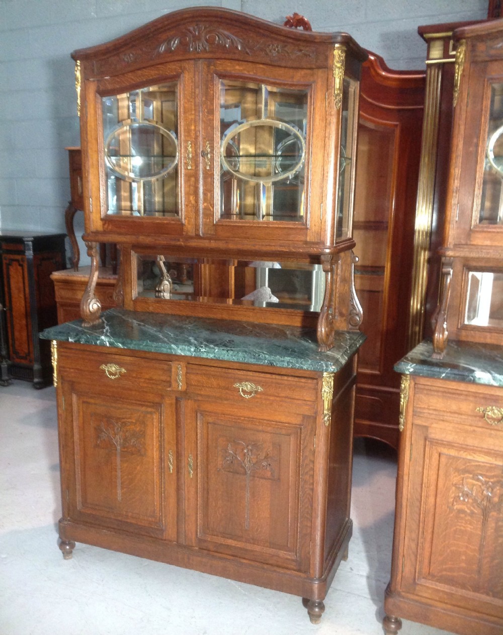 PAIR OF FRENCH OAK SERVER SIDEBOARDS View II