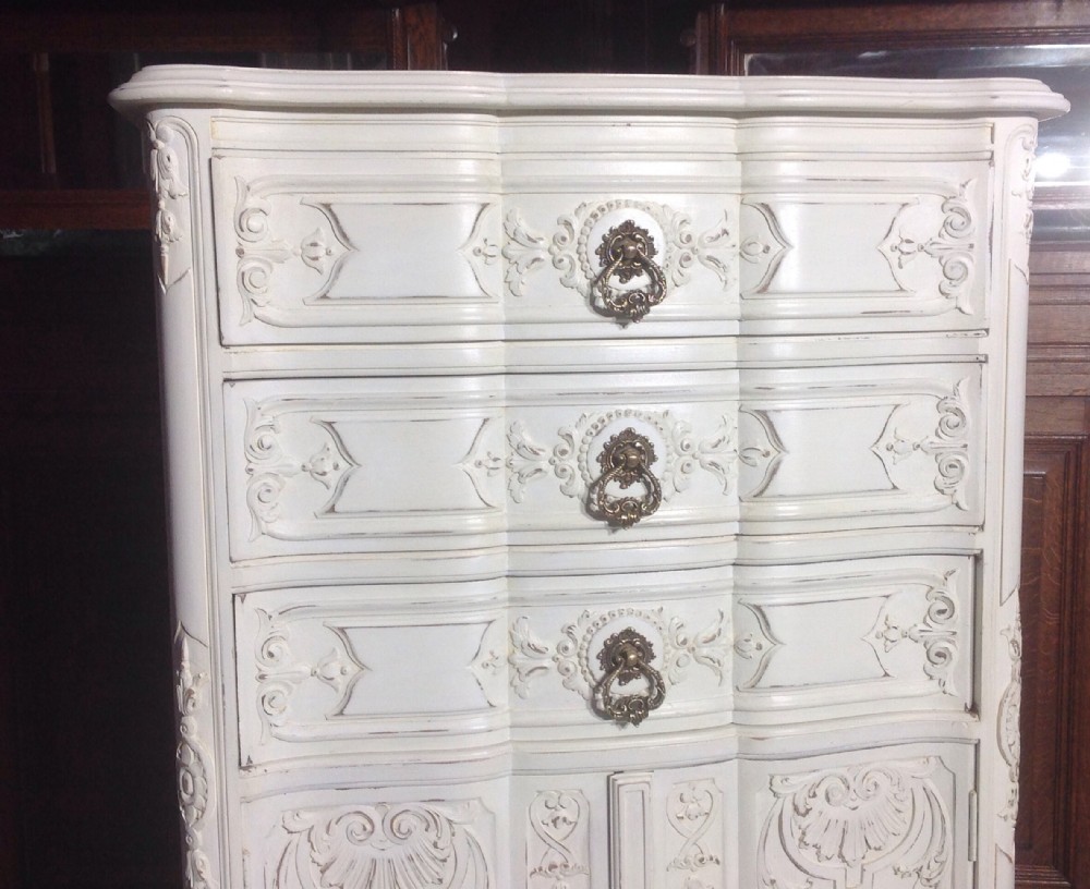PAINTED FRENCH CARVED CABINET View IV