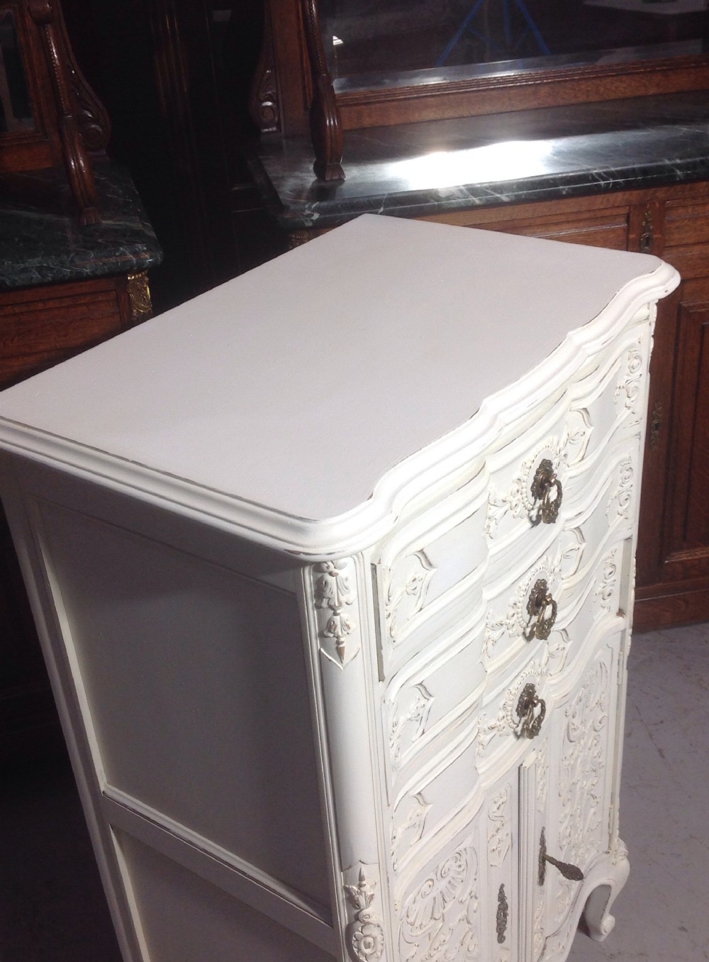 PAINTED FRENCH CARVED CABINET View VIII