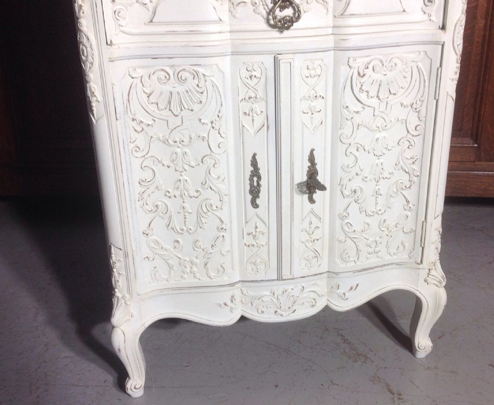 PAINTED FRENCH CARVED CABINET View IX