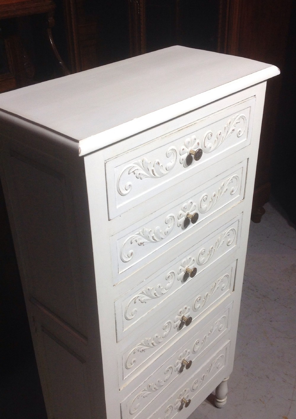 PAINTED FRENCH CARVED OAK CHEST View II