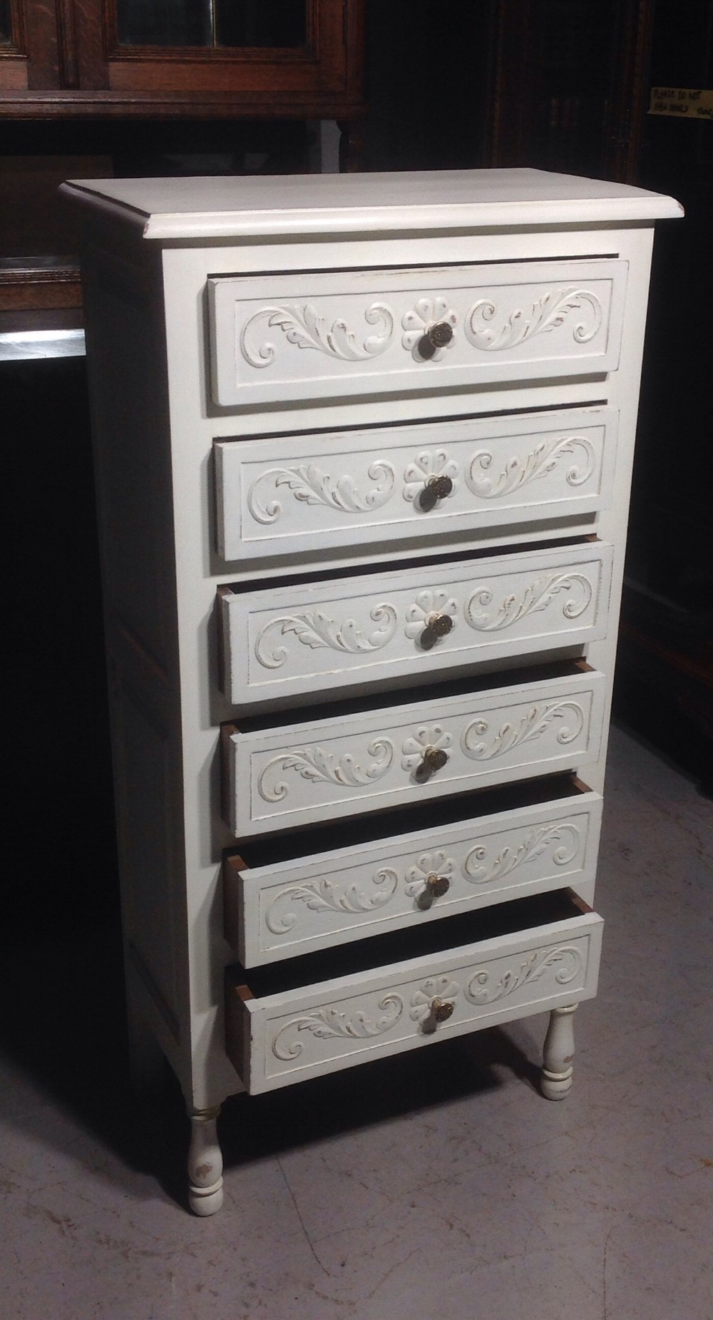 PAINTED FRENCH CARVED OAK CHEST View III