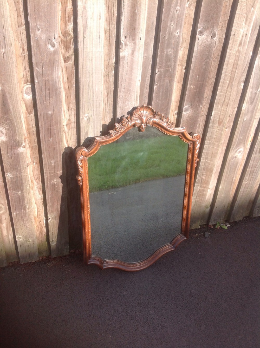 CARVED FRENCH WALNUT WALL MIRROR