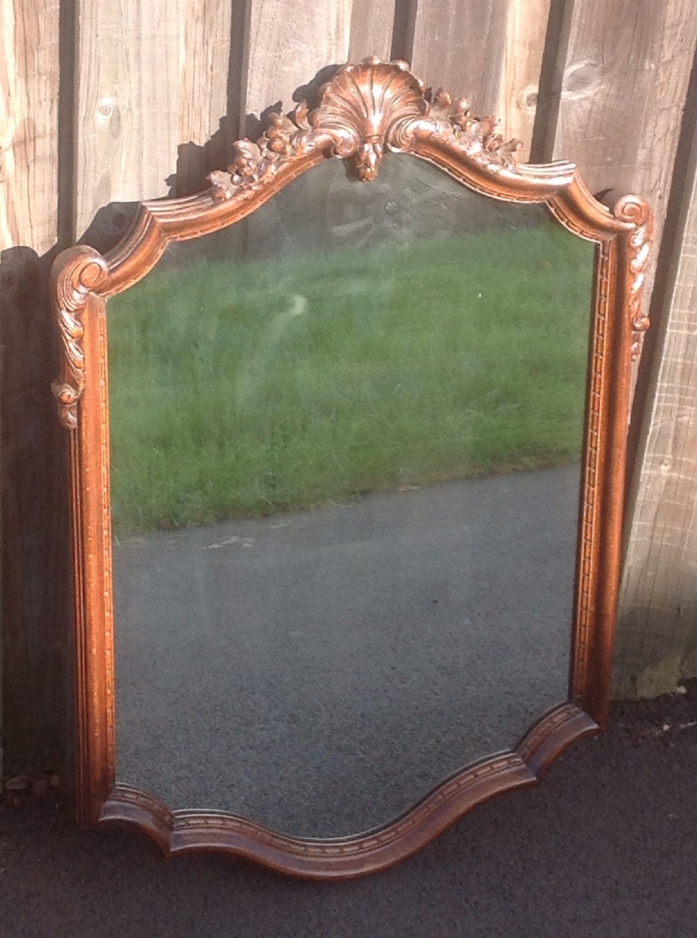 CARVED FRENCH WALNUT WALL MIRROR View II
