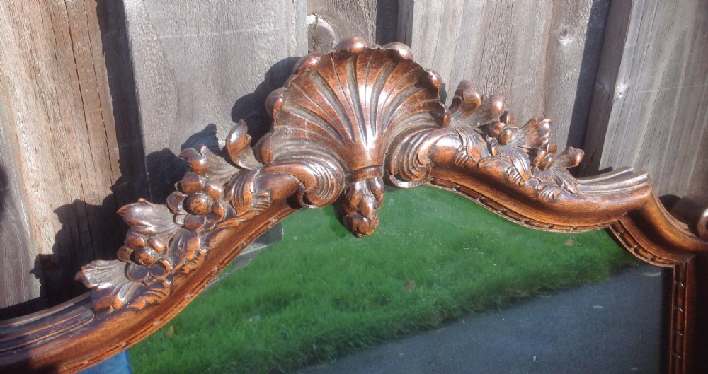 CARVED FRENCH WALNUT WALL MIRROR View IV