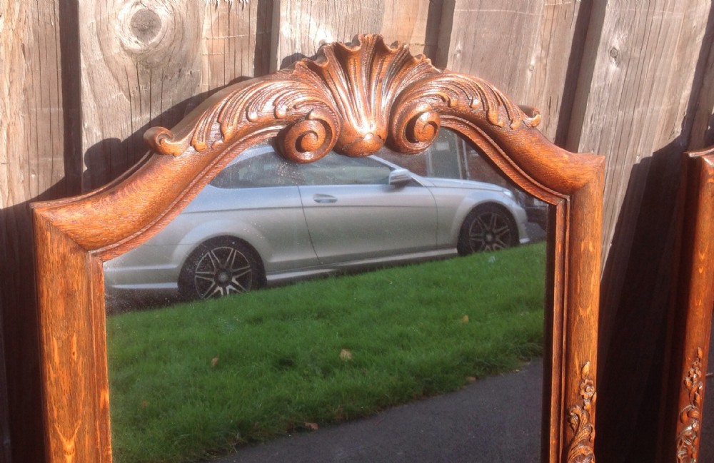 PAIR OF CARVED OAK FRENCH WALL MIRRORS View III