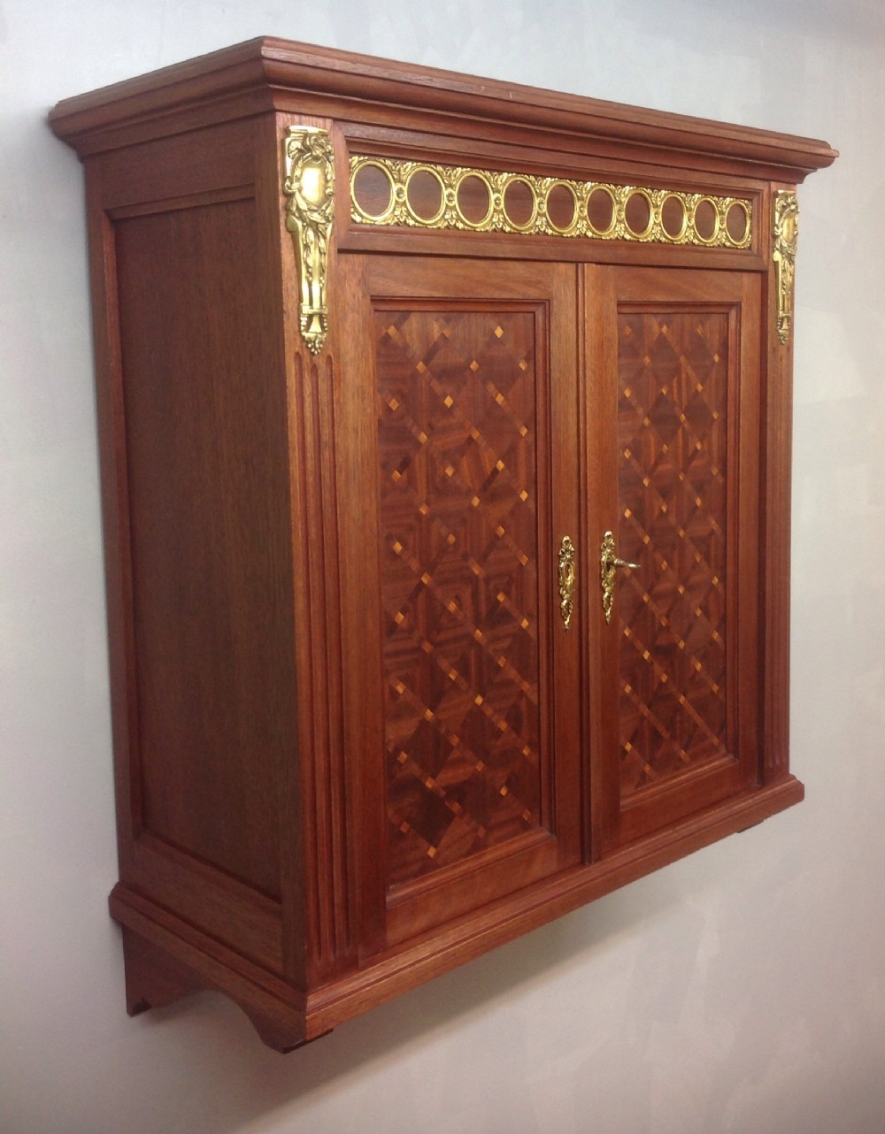 FRENCH MAHOGANY MARQUETRY WALL CABINET  View III