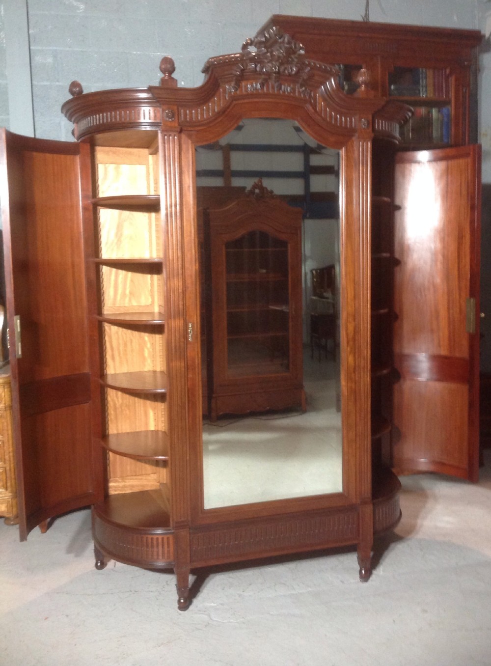 STUNNING FRENCH MAHOGANY ARMOIRE View IX