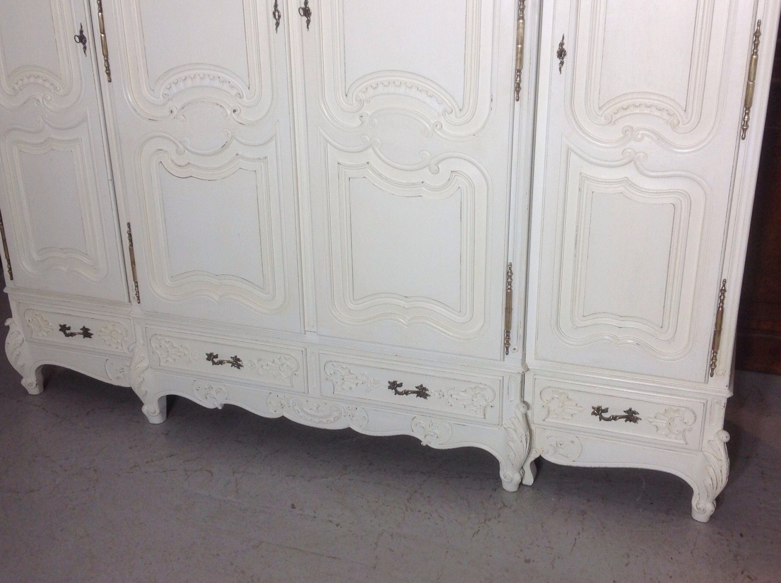 LARGE PAINTED CARVED FRENCH ARMOIRE View III