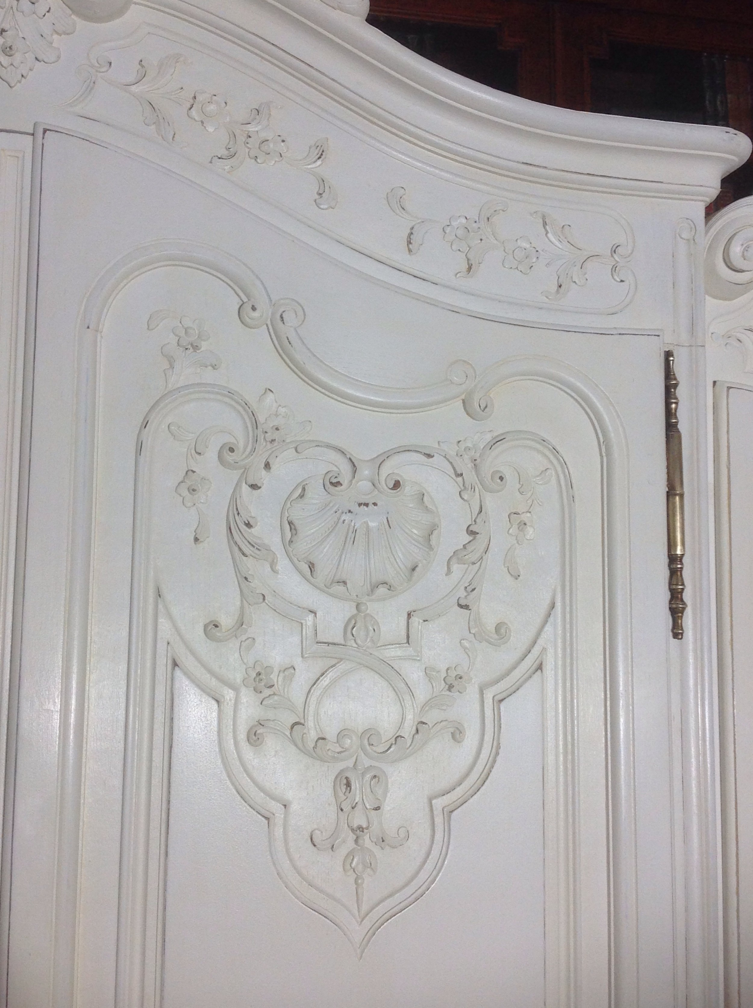 LARGE PAINTED CARVED FRENCH ARMOIRE View IV