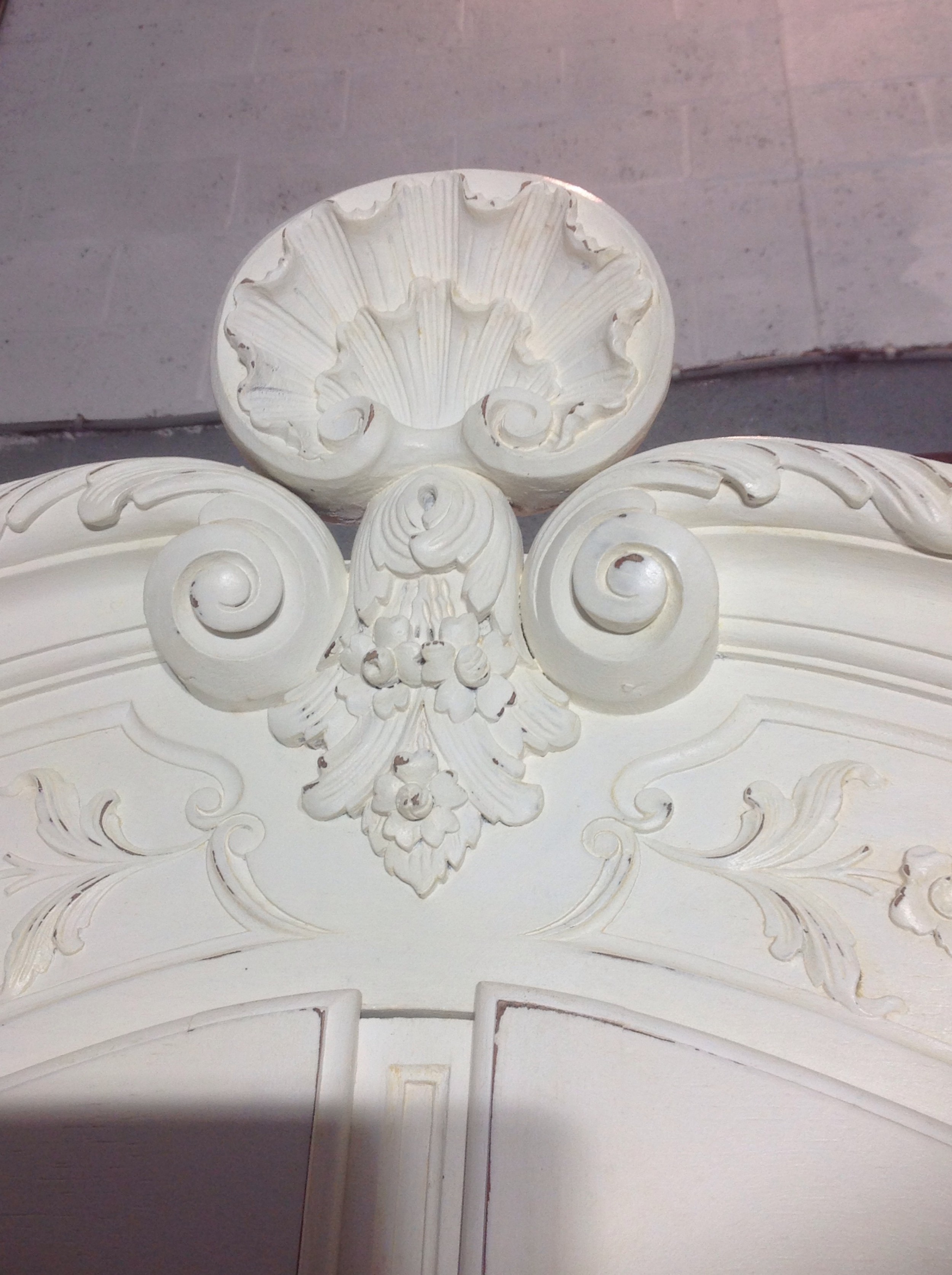 LARGE PAINTED CARVED FRENCH ARMOIRE View V