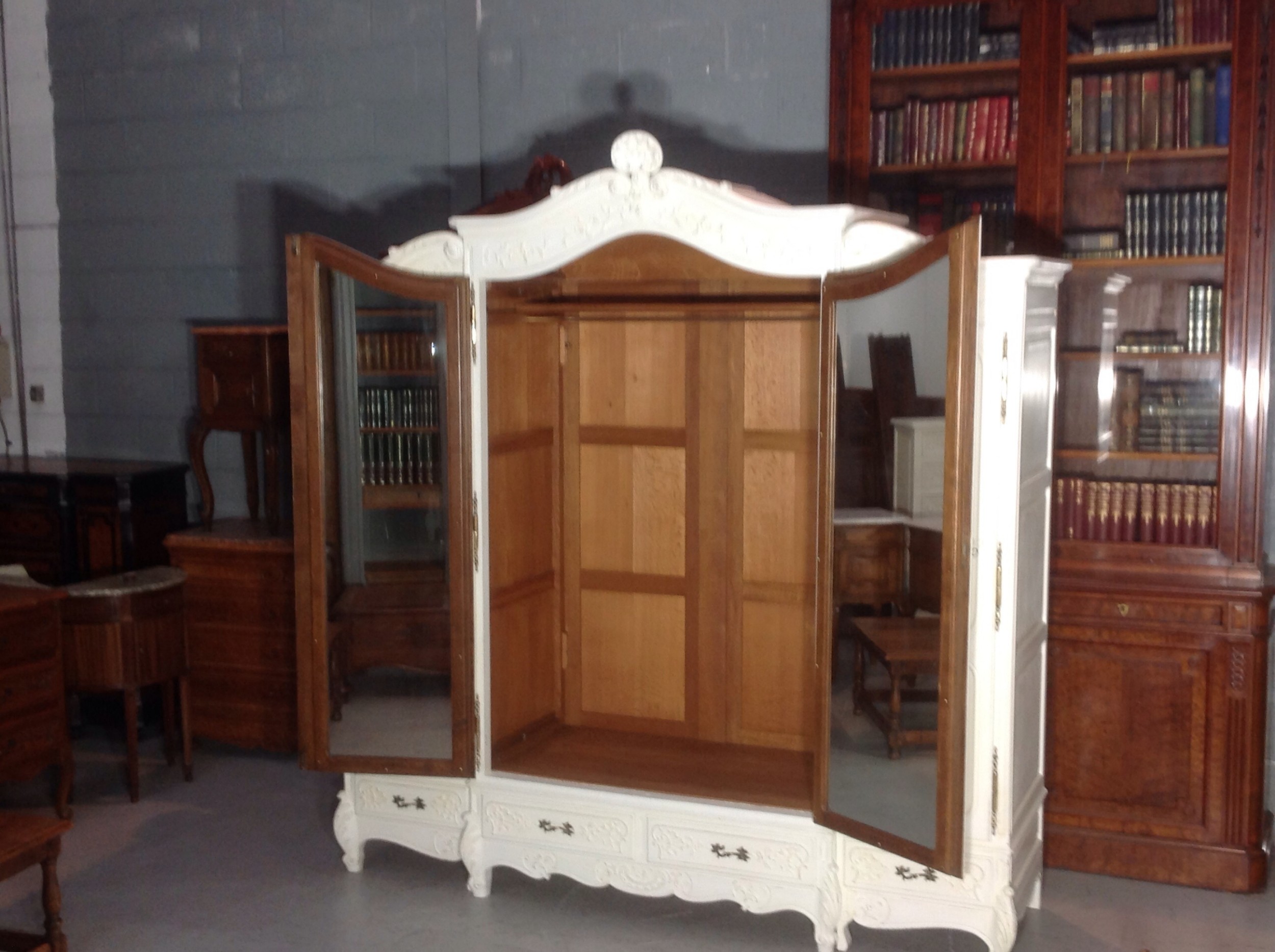 LARGE PAINTED CARVED FRENCH ARMOIRE View VI