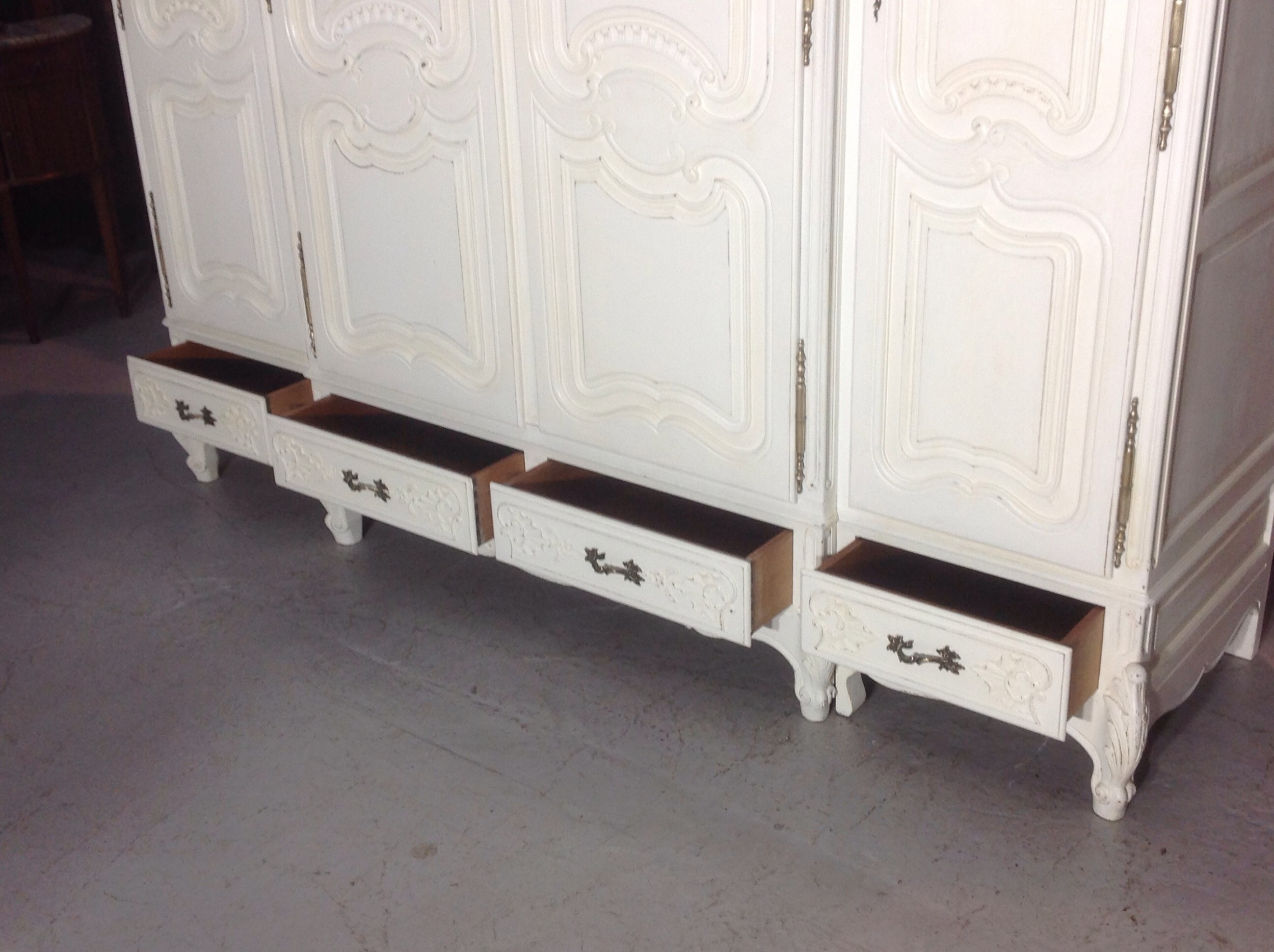 LARGE PAINTED CARVED FRENCH ARMOIRE View VIII