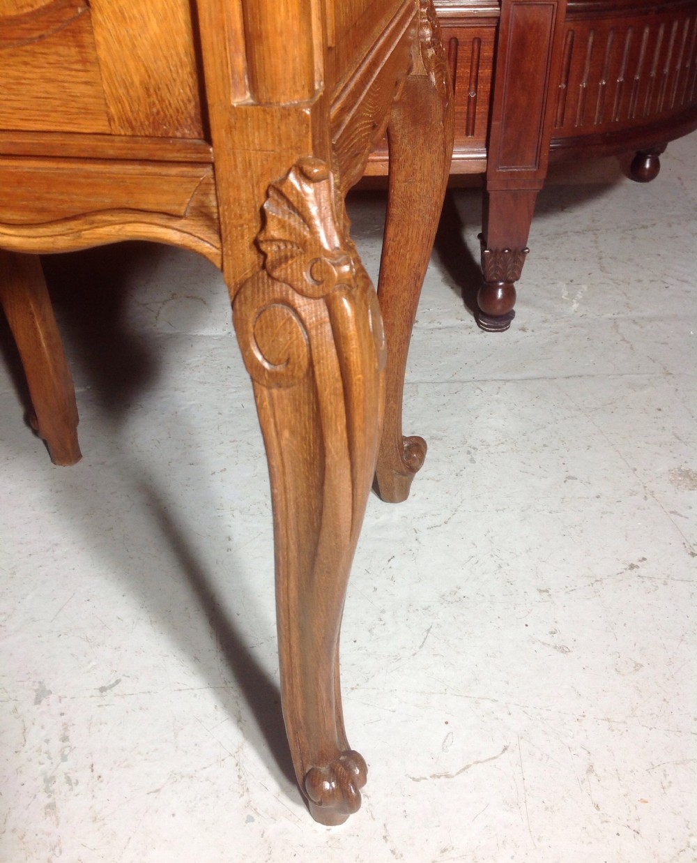 PAIR OF OAK MARBLE TOP FRENCH BEDSIDE CABINETS View III