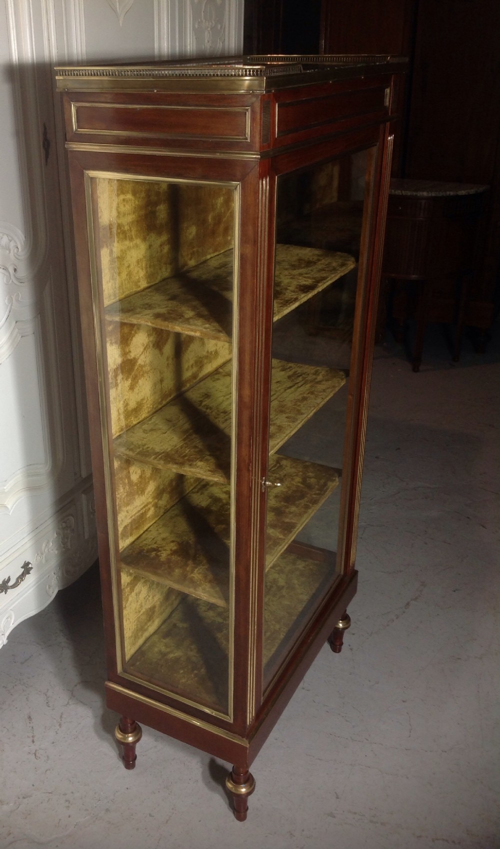 FRENCH MAHOGANY AND BRASS VITRINE. View VIII