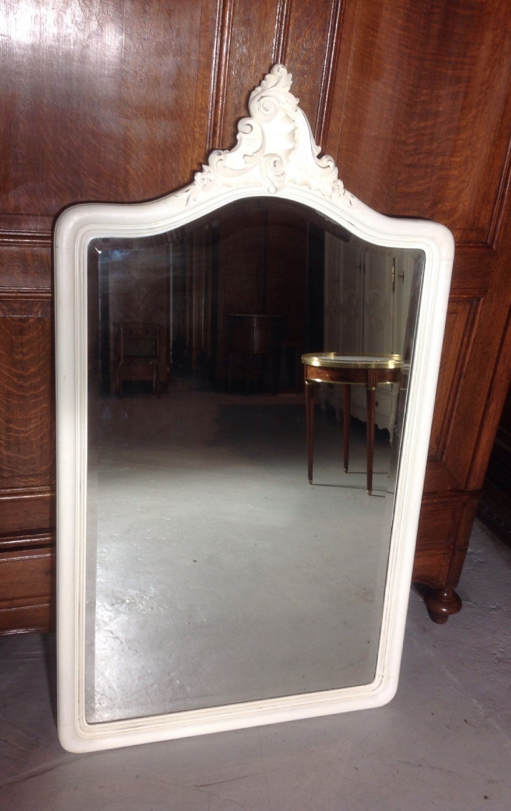 PAINTED CARVED FRENCH WALL MIRROR View V