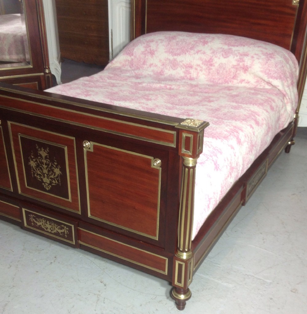 FRENCH BRASS AND MAHOGANY BED BY PARIS MAKER View III