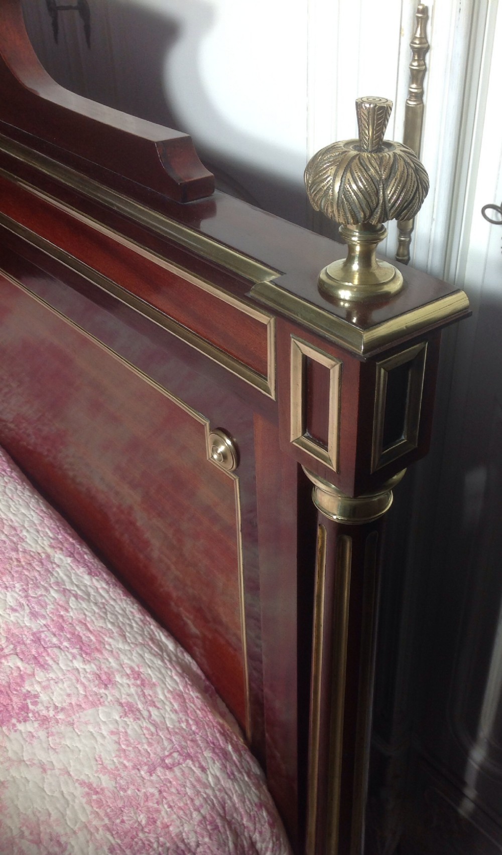 FRENCH BRASS AND MAHOGANY BED BY PARIS MAKER View VI