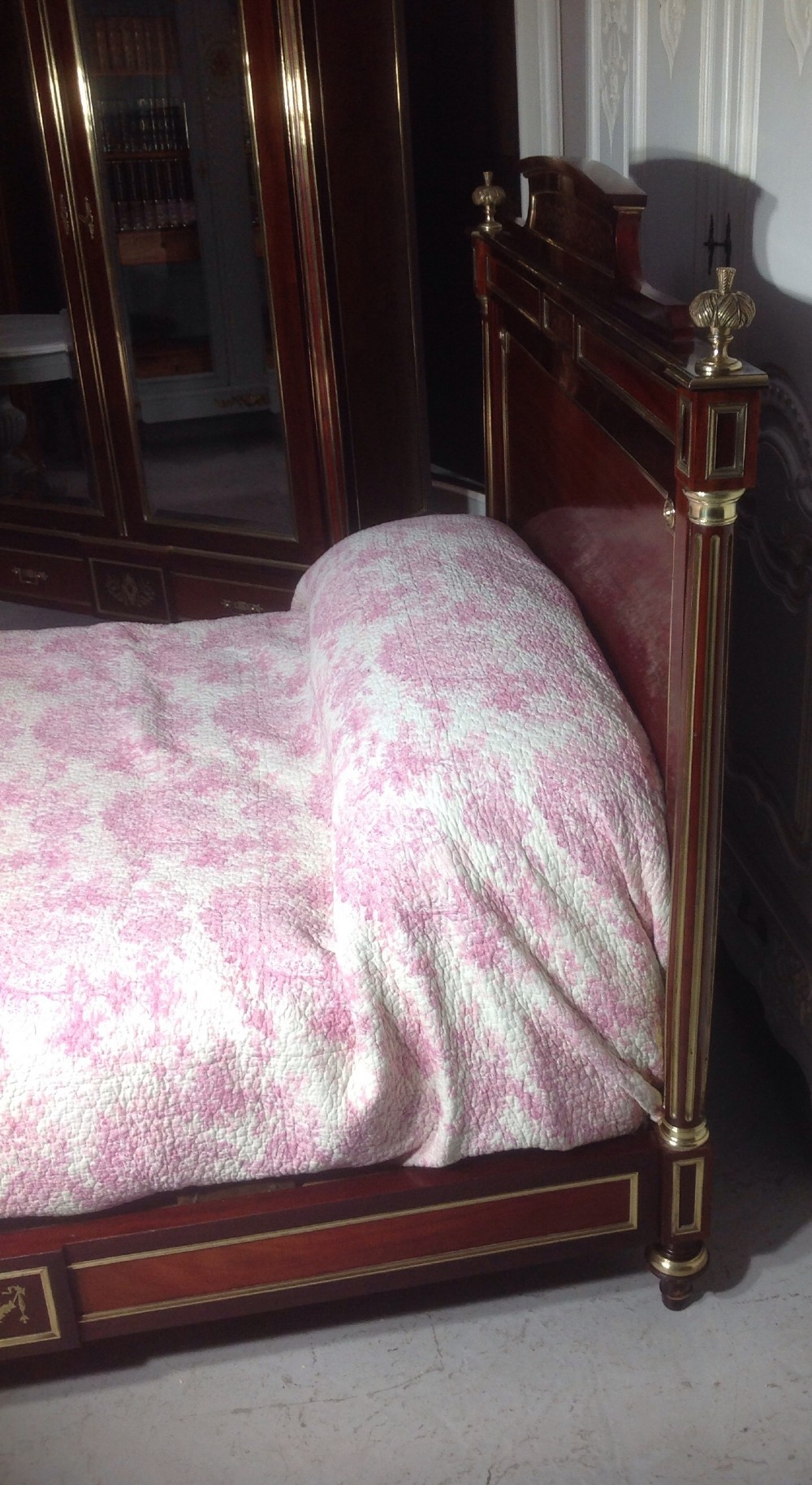 FRENCH BRASS AND MAHOGANY BED BY PARIS MAKER View XIV