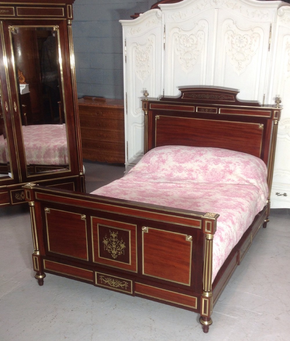 FRENCH BRASS AND MAHOGANY BED BY PARIS MAKER View XXVI