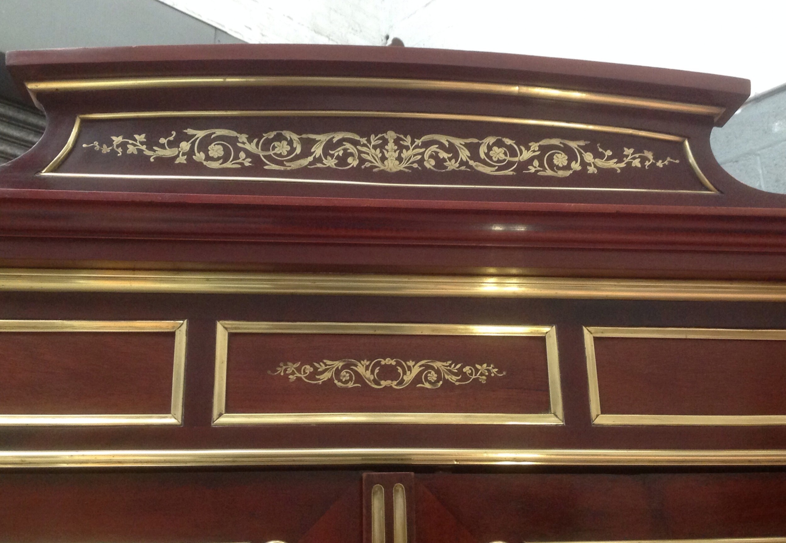FRENCH BRASS AND MAHOGANY ARMOIRE BY PARIS MAKER View II