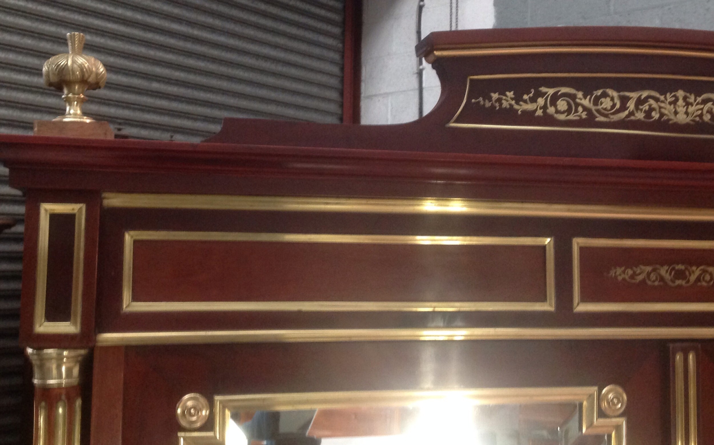FRENCH BRASS AND MAHOGANY ARMOIRE BY PARIS MAKER View III