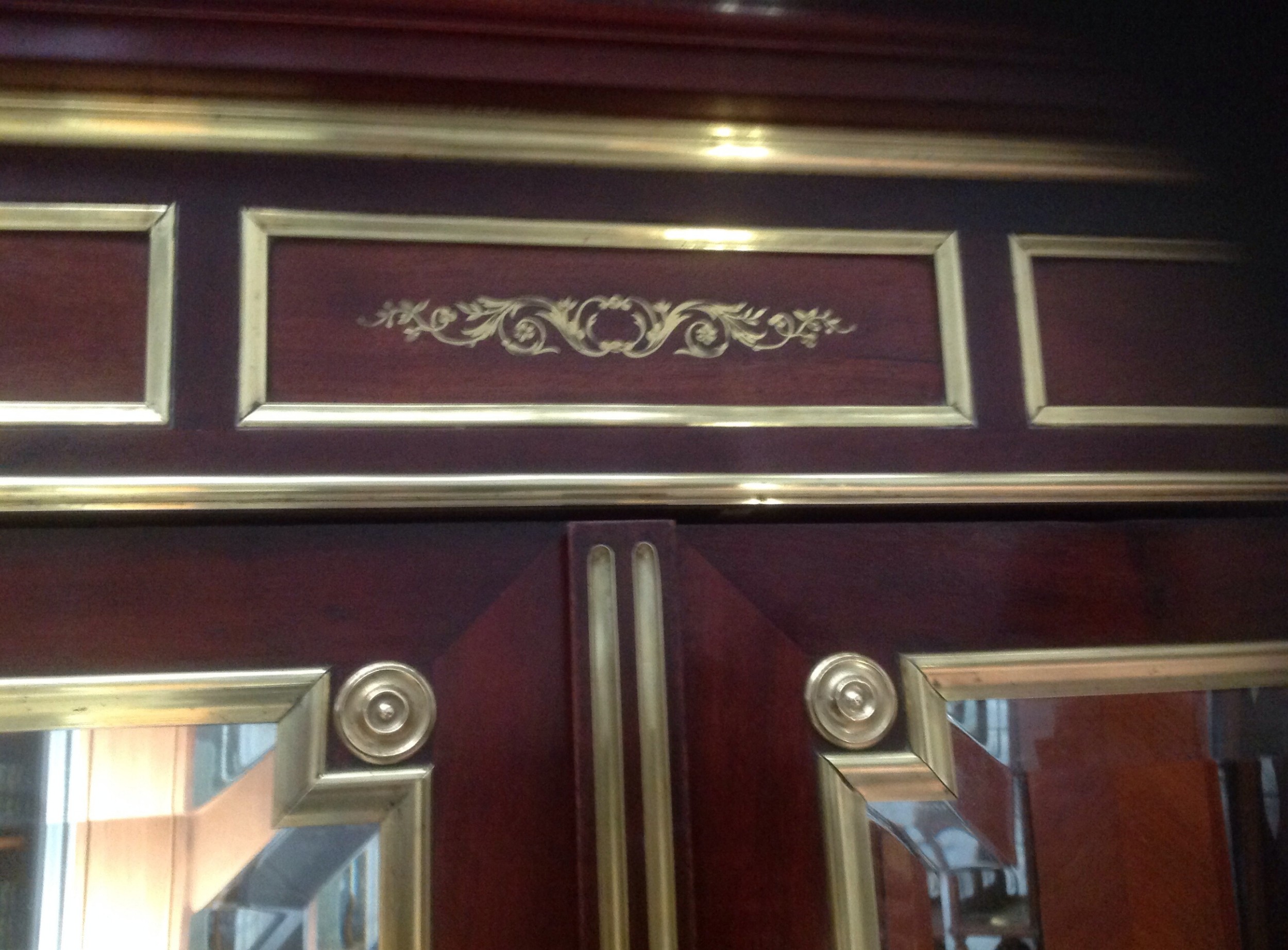 FRENCH BRASS AND MAHOGANY ARMOIRE BY PARIS MAKER View IV