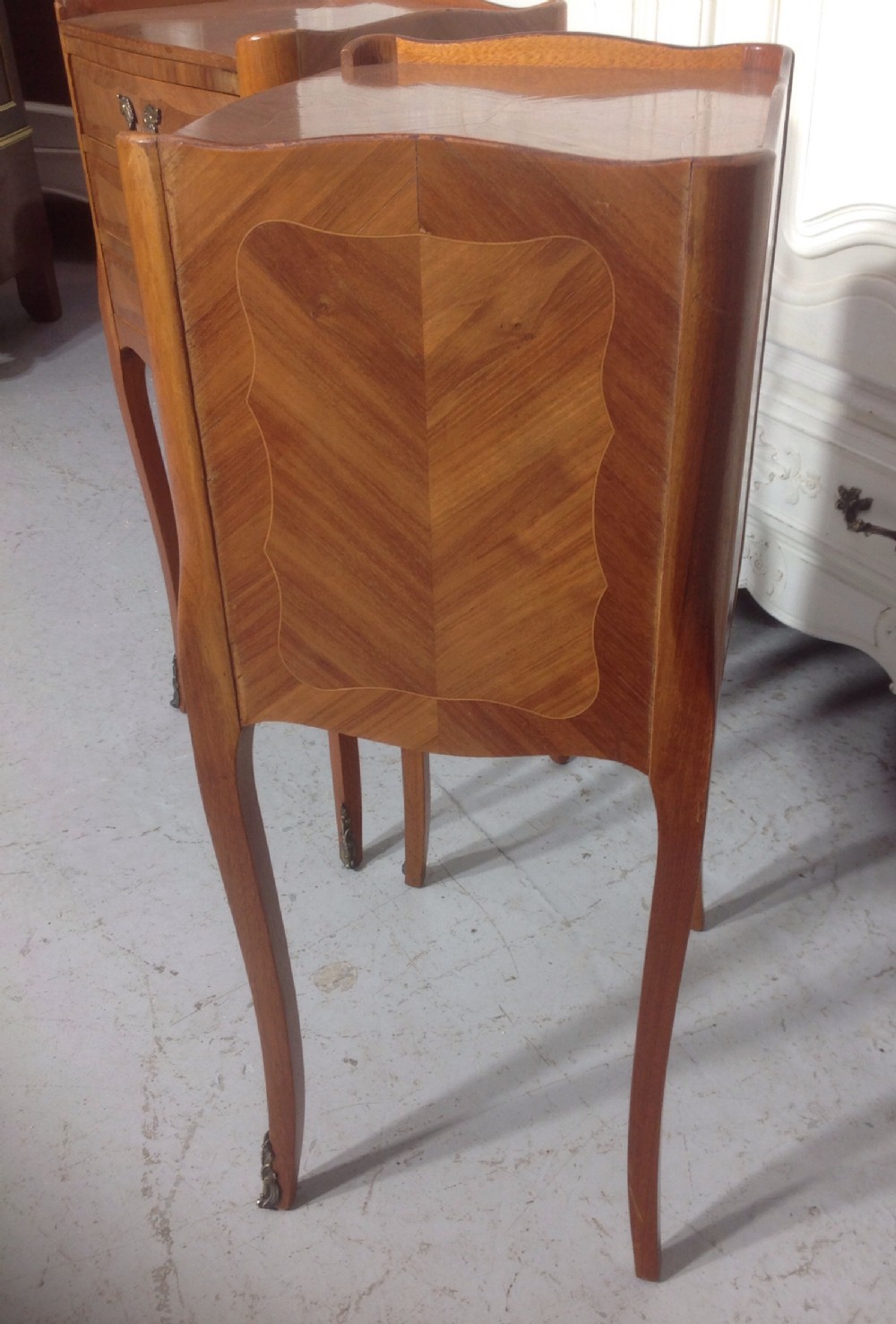 Pair of French marquetry bedside cabinets View VIII