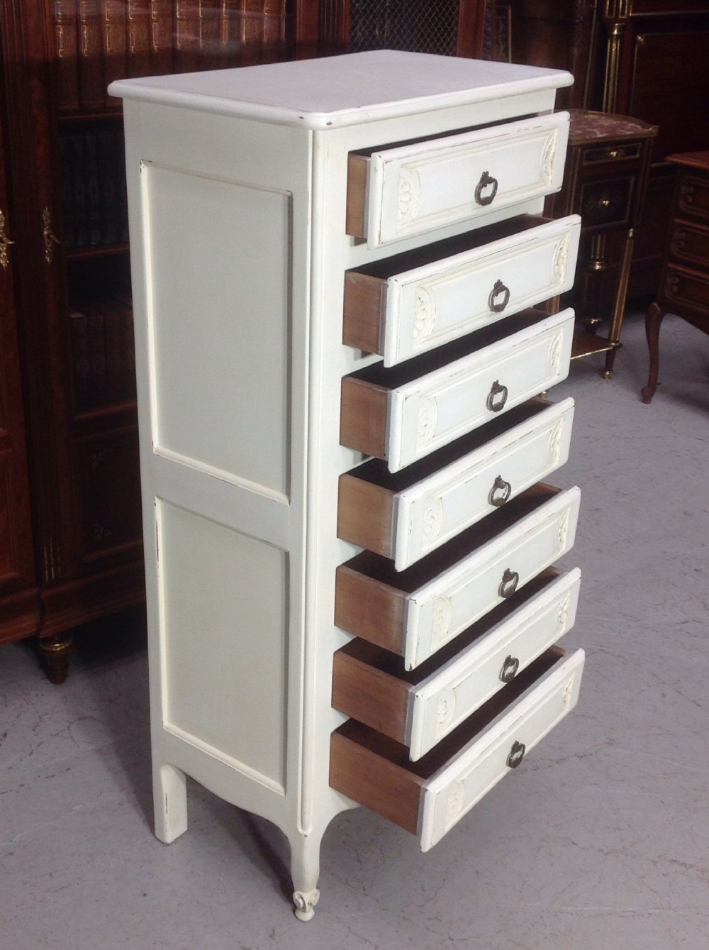 PAINTED FRENCH SEMAINIER CHEST OF DRAWERS View III