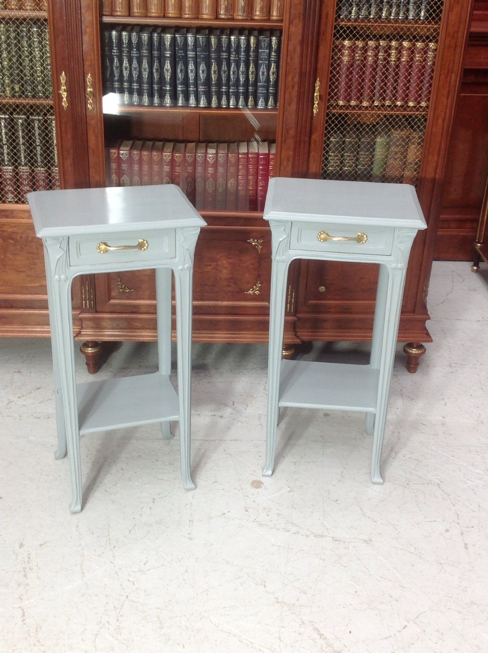 PAIR OF PAINTED FRENCH BEDSIDE CABINETS