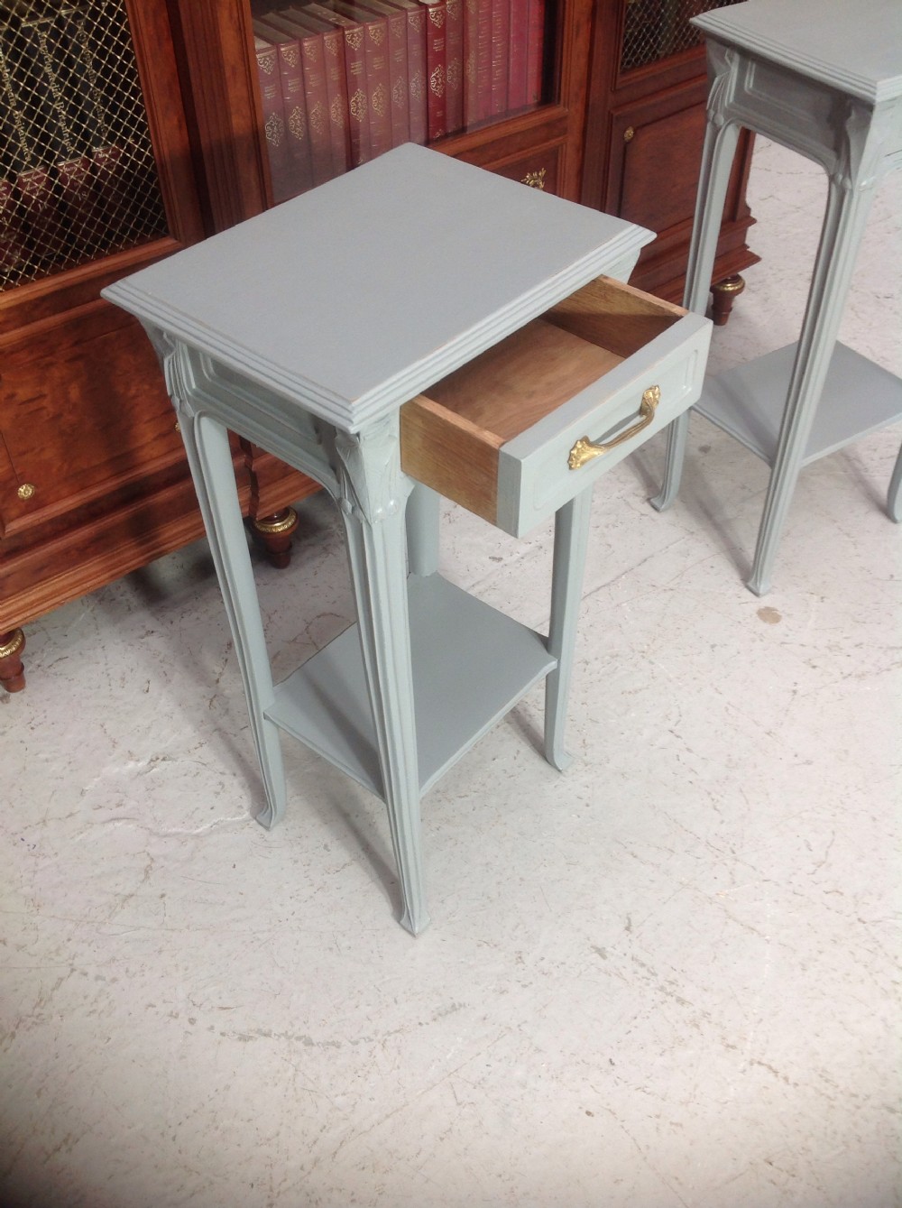 PAIR OF PAINTED FRENCH BEDSIDE CABINETS View IX