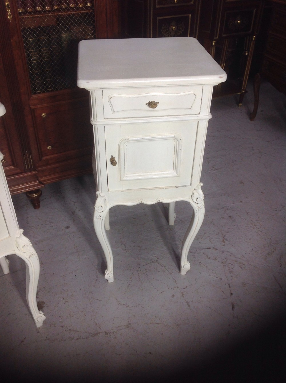 PAINTED PAIR OF FRENCH BEDSIDE CABINETS View III