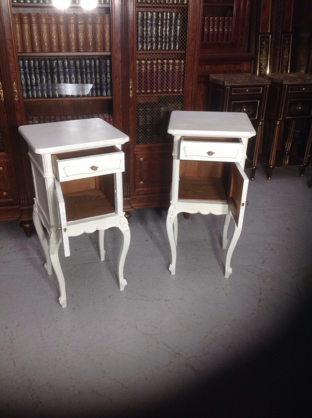 PAINTED PAIR OF FRENCH BEDSIDE CABINETS View IV