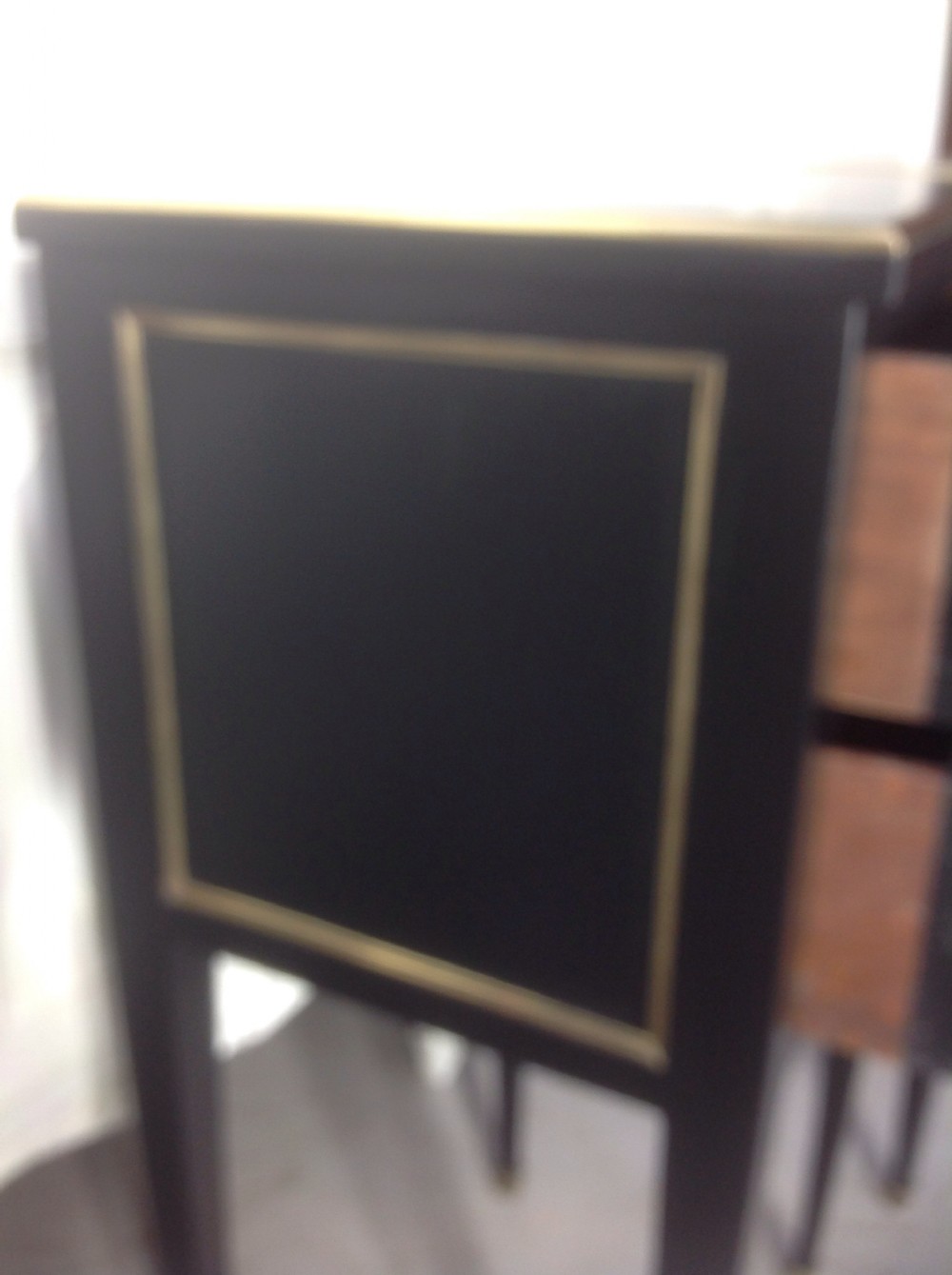 Pair of French ebonised bedside cabinets View VIII