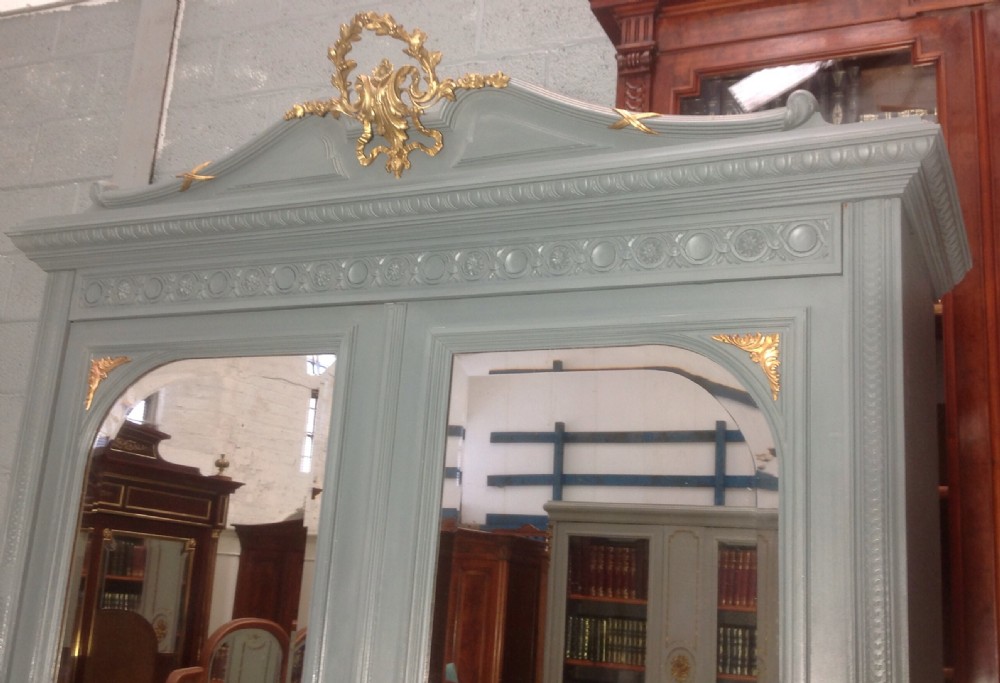 PAINTED FRENCH ARMOIRE WITH BRASS DETAILING View III