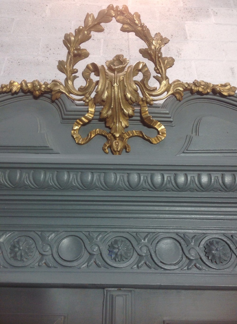 PAINTED FRENCH ARMOIRE WITH BRASS DETAILING View V
