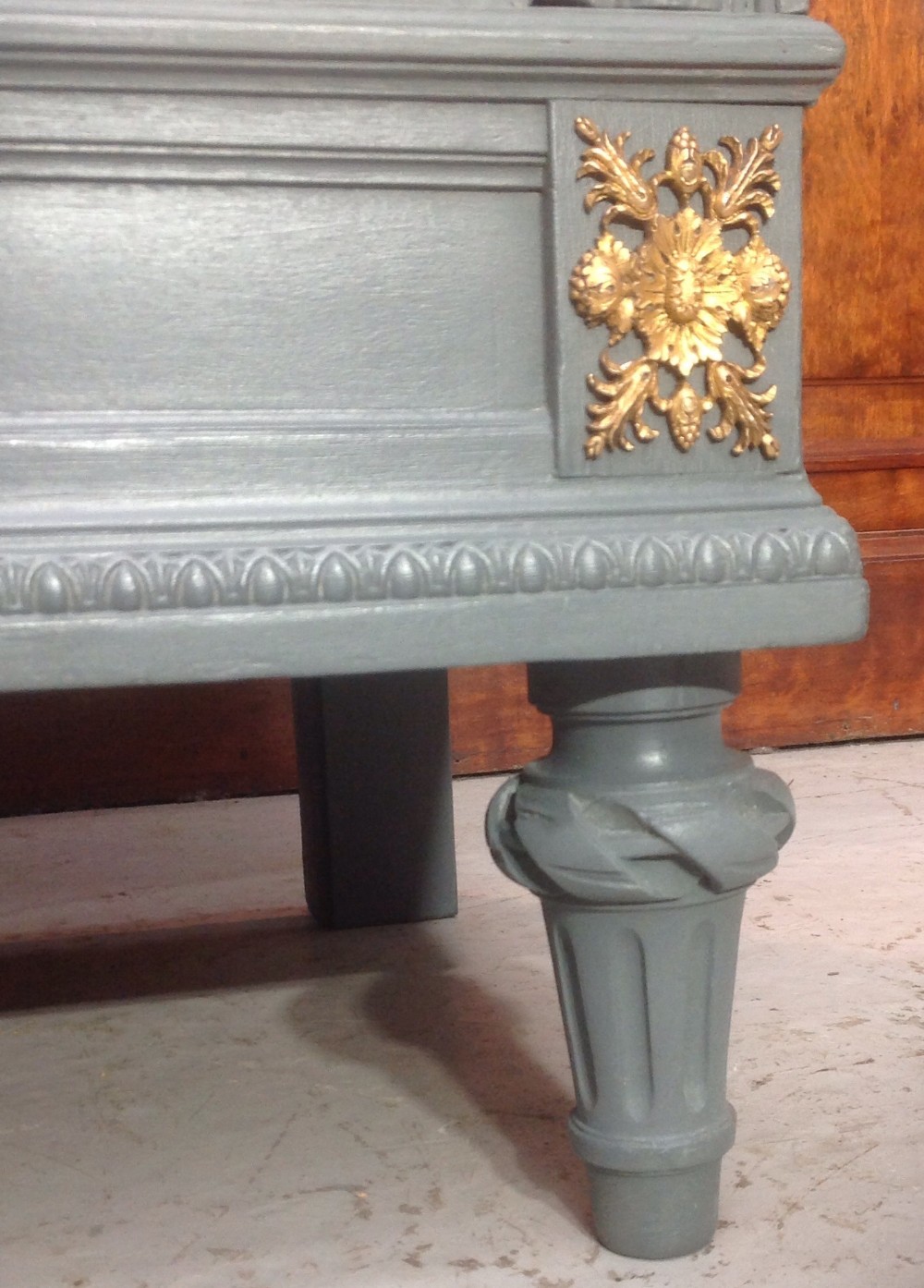 PAINTED FRENCH ARMOIRE WITH BRASS DETAILING View VI