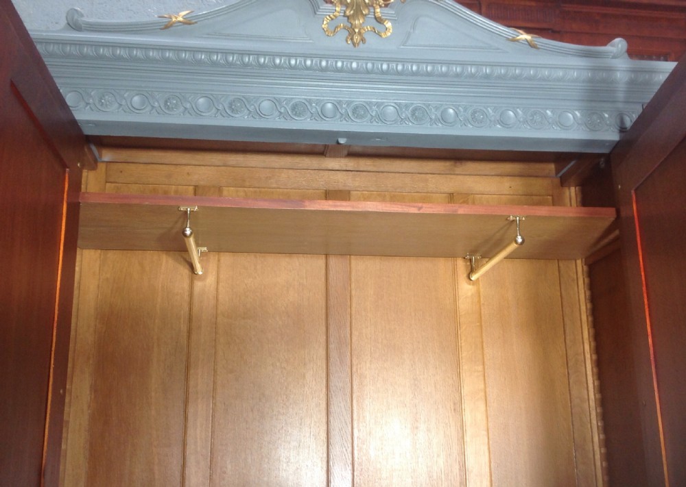 PAINTED FRENCH ARMOIRE WITH BRASS DETAILING View VII
