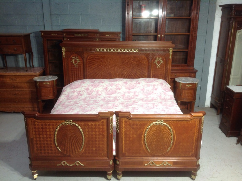 FRENCH EMPEROR INLAID AND BRASS BED View II