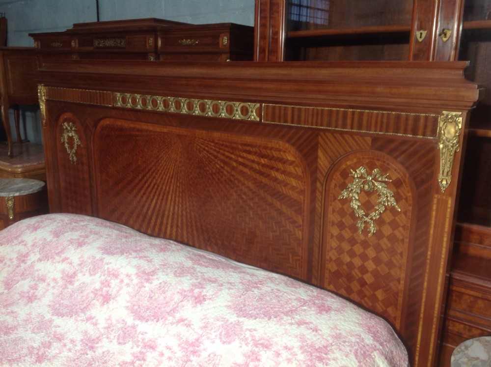 FRENCH EMPEROR INLAID AND BRASS BED View IX