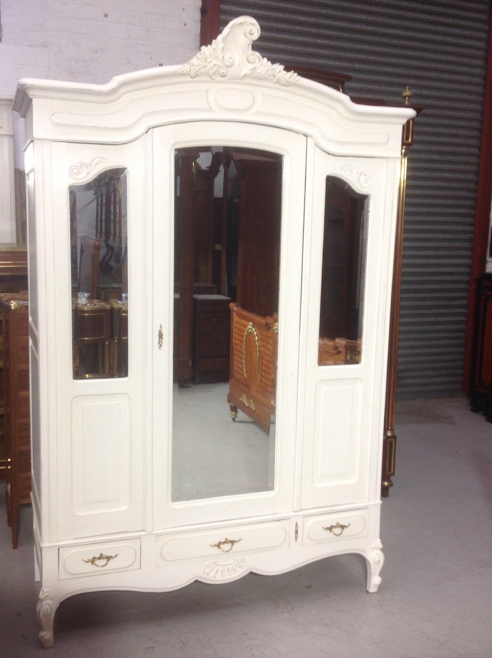 PAINTED FRENCH OAK ARMOIRE