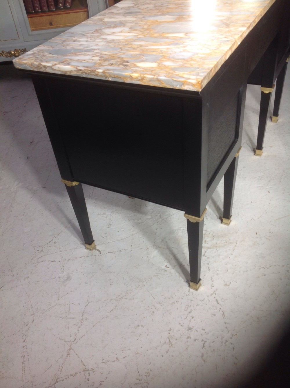 FRENCH EBONISED MAHOGANY KNEEHOLE TABLE View V