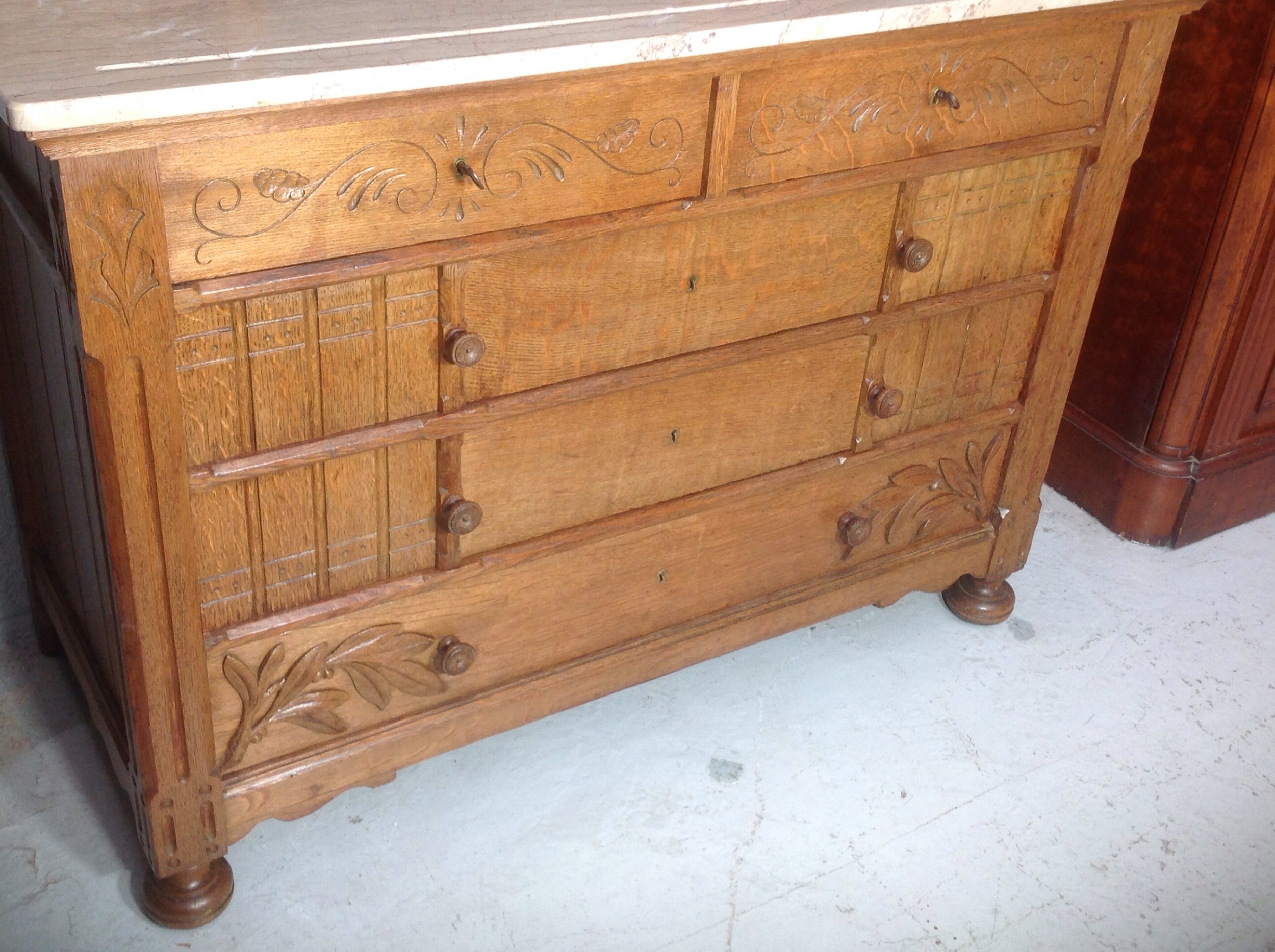 FRENCH OAK ARTS AND CRAFTS DRESSING TABLE View IX
