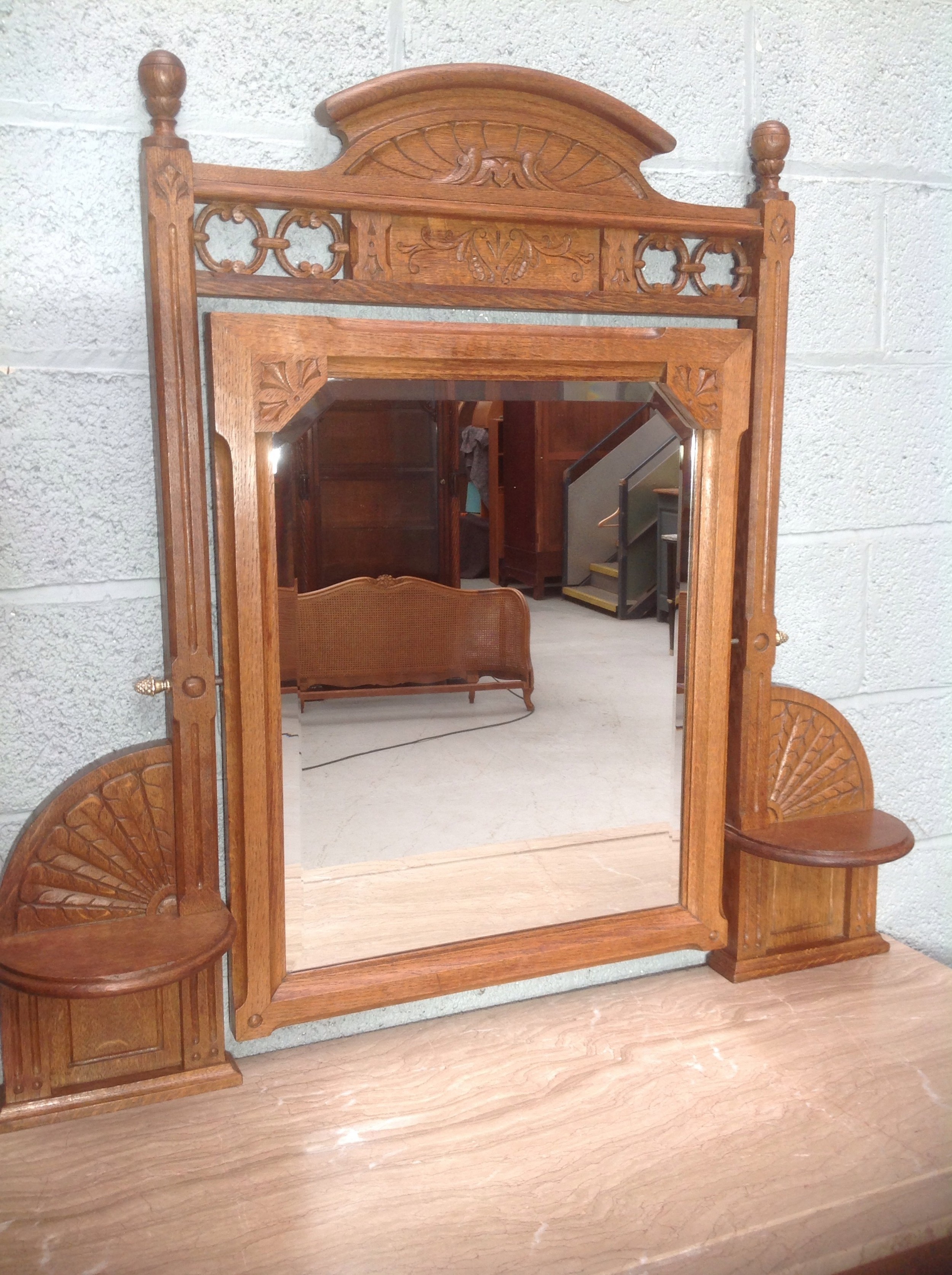 FRENCH OAK ARTS AND CRAFTS DRESSING TABLE View X