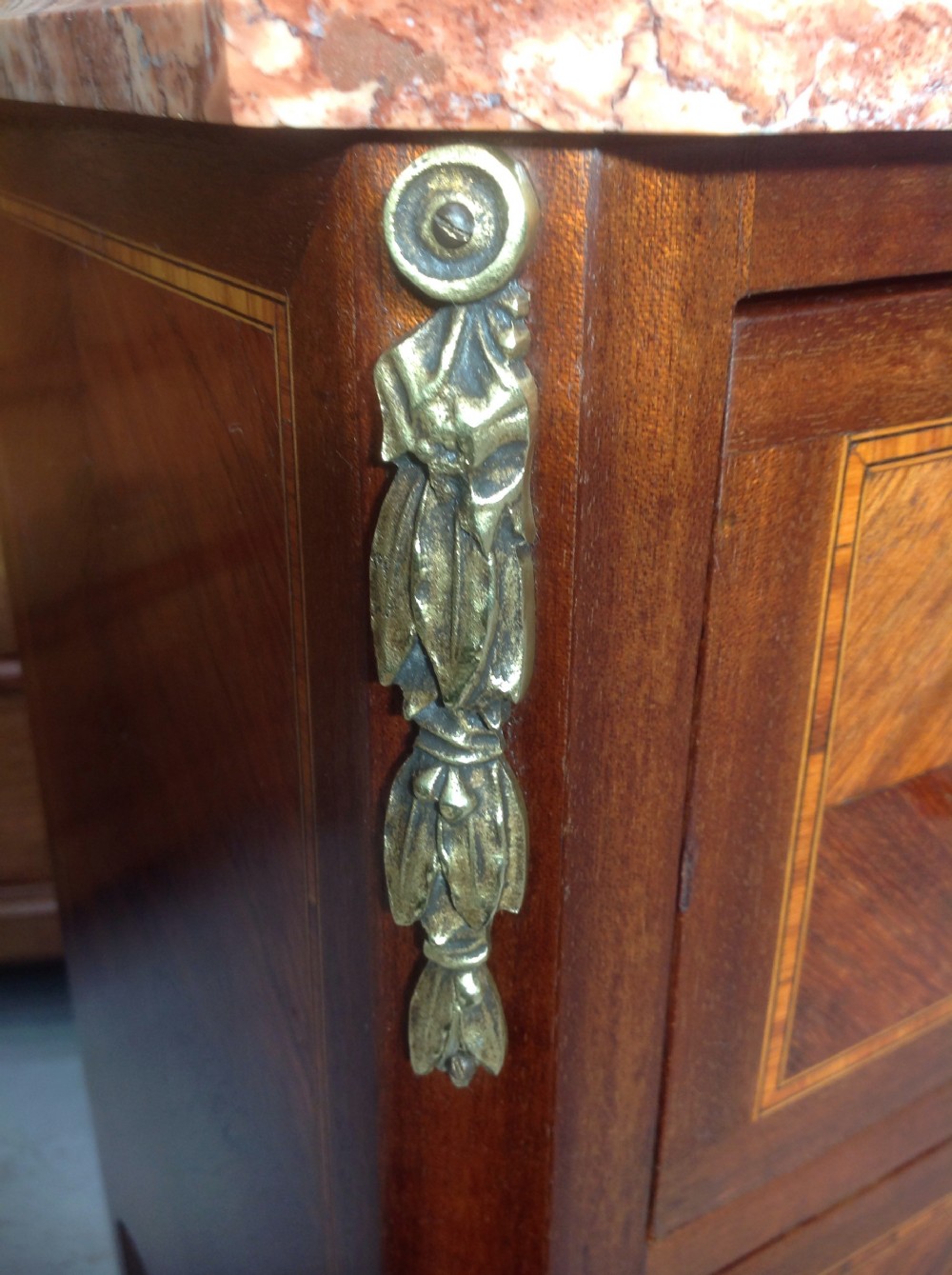 INLAID FRENCH MARBLE TOP CABINET View X