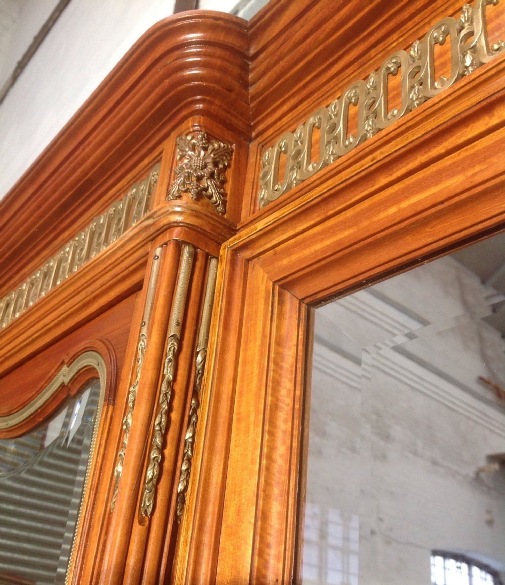 LARGE FRENCH TRIPLE SATINWOOD ARMOIRE View VI