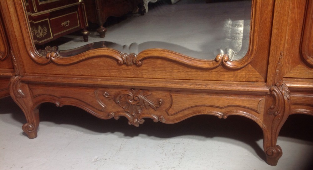 LARGE CARVED OAK FRENCH ARMOIRE View V